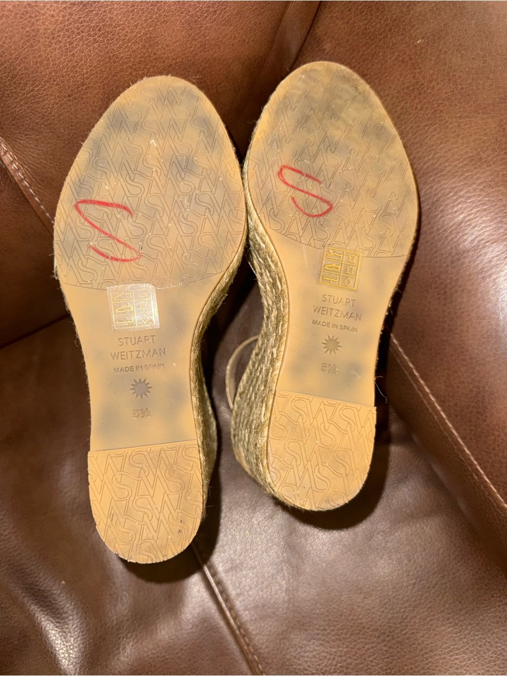 Stuart Weitzman Gold Espadrille Wedge Sandals with Ankle Strap - Picture 8 of 8